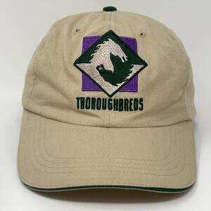Vintage 90s Santa Anita Park Thoroughbreds Hat Baseball Cap Horse Racing Beige